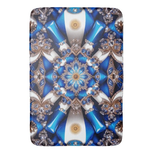 Große Badematte mit argentinischen Farben (Vorderseite Vertikal)