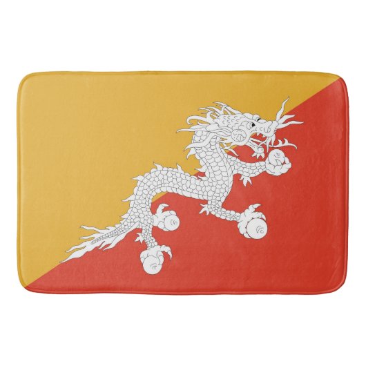Große Badematte mit bhutanischer Flagge (Vorderseite)