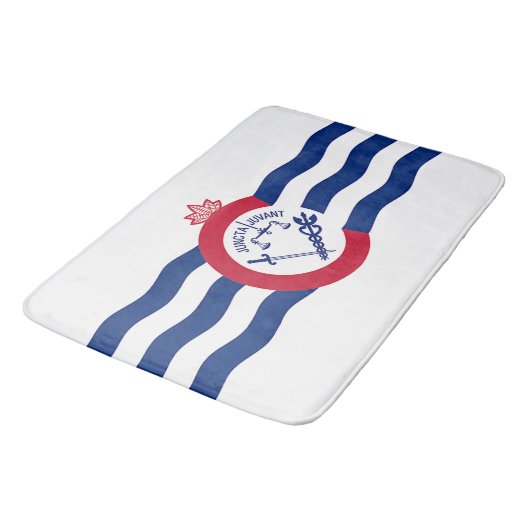 Große Badematte mit der Flagge Cincinnati (Schrägansicht)