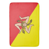 Große Badematte mit der Flagge Siziliens (Vorderseite Vertikal)