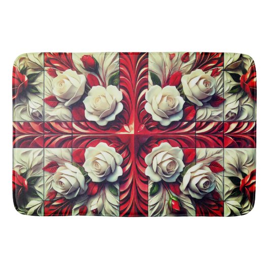 Große Badematte mit englischer Rose Design (Vorderseite)