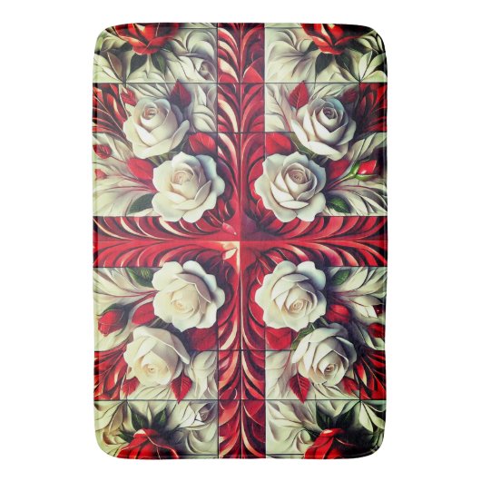 Große Badematte mit englischer Rose Design (Vorderseite Vertikal)