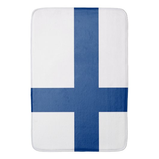 Große Badematte mit finnischer Flagge (Vorderseite Vertikal)