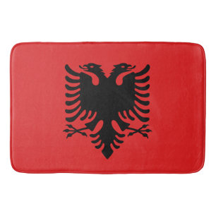Große Badematte mit Flagge Albaniens