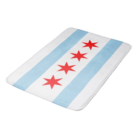 Große Badematte mit Flagge von Chicago, USA (Schrägansicht)