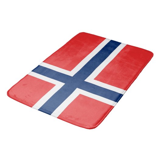 Große Badematte mit norwegischer Flagge (Schrägansicht)