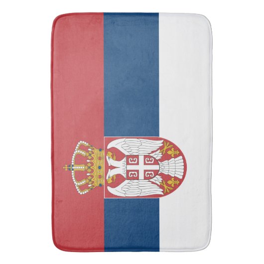 Große Badematte mit serbischer Flagge (Vorderseite Vertikal)