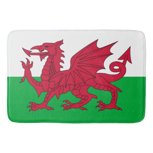 Große Badematte mit Wales-Flagge (Vorderseite)