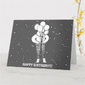 GROSSE BALLOONS UND KONFETTI-KARTE KARTE (Gelbe Blume)