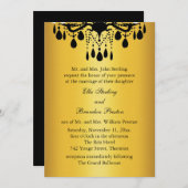 Große Ballroom Wedding Invitation 1 (gold & schwar Einladung (Vorne/Hinten)
