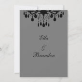 Große Ballroom Wedding Invitation (grau) Einladung (Rückseite)