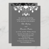 Große Ballroom Wedding Invitation (grau) Einladung (Vorne/Hinten)