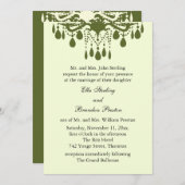 Große Ballroom Wedding Invitation (grün) Einladung (Vorne/Hinten)