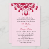 Große Ballroom Wedding Invitation (rot) Einladung (Vorne/Hinten)