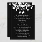 Große Ballroom Wedding Invitation (schwarz) Einladung (Vorne/Hinten)