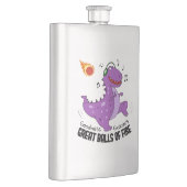 Große Balls von Feuerdinosaurier Meteor Flachmann (Rechts)