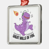 Große Balls von Feuerdinosaurier Meteor Ornament Aus Metall (Links)