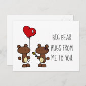 Große Bärenumarmungen Postkarte (Vorne/Hinten)