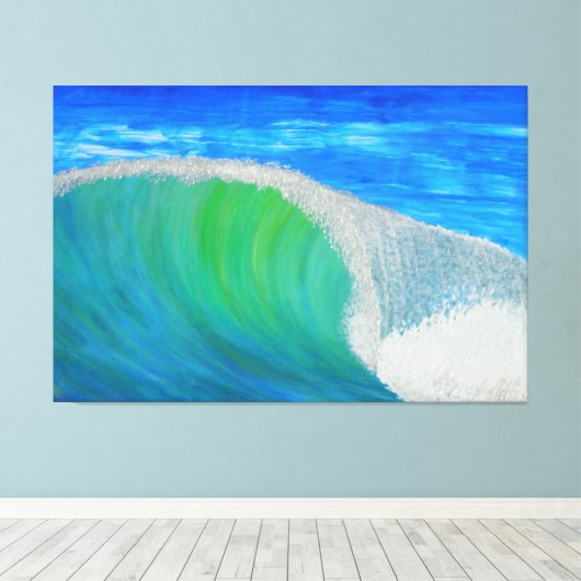 Große Barrel-Welle Leinwanddruck (Insitu (Holzboden))