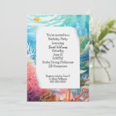 Große Barrier Reef Geburtstagspartei Einladung (Stehend Vorderseite)