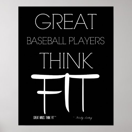 Große Baseball-Spieler denken gut - schwarz Poster (Vorne)