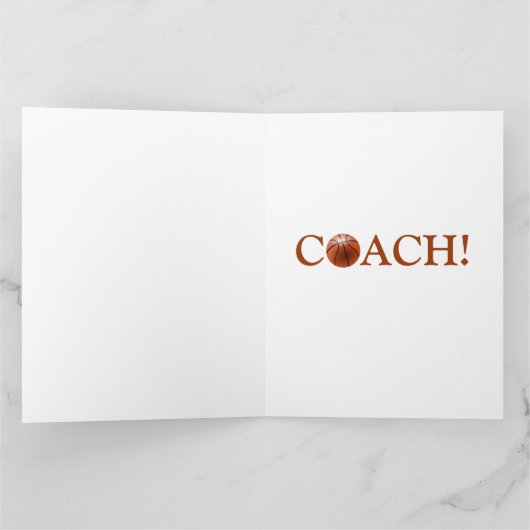 Große Basketball Danke Coach! (Innenseite)