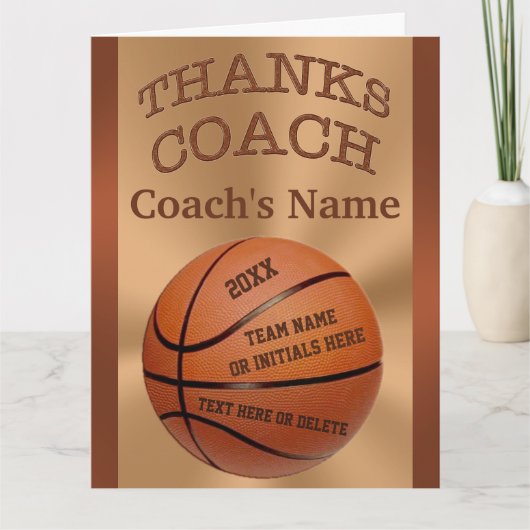 GROSSE Basketball-Trainers-Karten mit ALLEN Dankeskarte (Vorderseite)