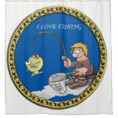 Große Bassangeln auf Eis Duschvorhang (Vorderseite)