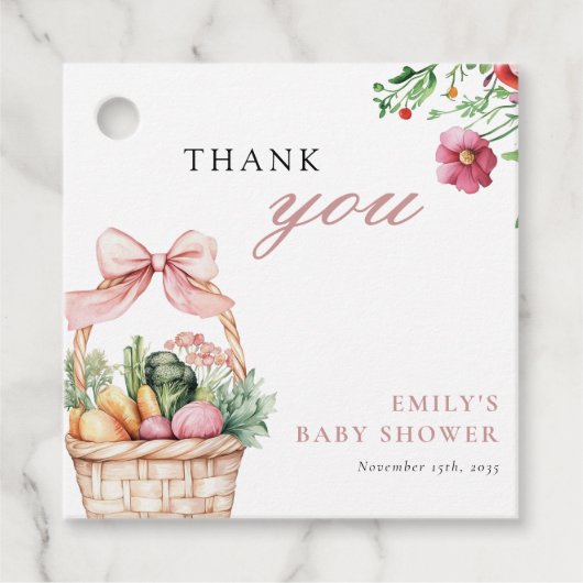 Grosse Bauern Markt Girl Baby Dusche Geschenkanhänger (Vorderseite)