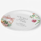 Grosse Bauern Markt Girl Baby Dusche Pappteller (Schrägansicht)