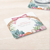 Grosse Bauern Markt Girl Baby Dusche Rechteckiger Pappuntersetzer (angewinkelt)