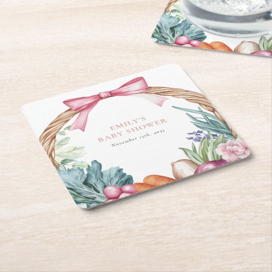 Grosse Bauern Markt Girl Baby Dusche Rechteckiger Pappuntersetzer (angewinkelt)