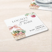 Grosse Bauern Markt Girl Baby Dusche Rechteckiger Pappuntersetzer (angewinkelt)