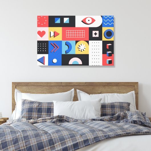 Große Bauhaus Art Canvas Print 10 - Größe anpassba Leinwanddruck (Insitu (Schlafzimmer))
