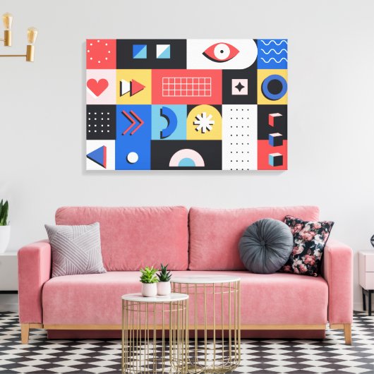 Große Bauhaus Art Canvas Print 10 - Größe anpassba Leinwanddruck (Insitu (Wohnzimmer))