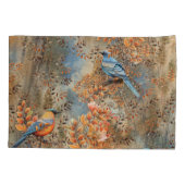 Große Bäume, die Blätter des Herbstes und Blauwild Kissenbezug (Rückseite)