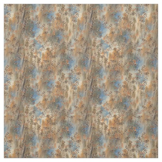 Große Bäume, die Blätter des Herbstes und Blauwild Stoff (Muster)