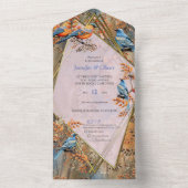 Große Bäume, Herbstblätter & Bluebirds. All In One Einladung (Innen Boden)