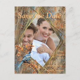 Große Bäume, Herbstblätter & Bluebirds. Ankündigungspostkarte