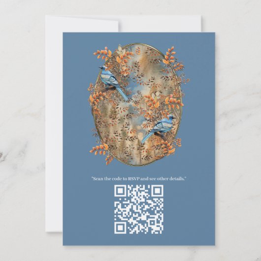 Große Bäume, Herbstblätter & Bluebirds. Einladung (Rückseite)