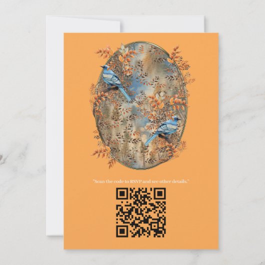 Große Bäume, Herbstblätter & Bluebirds. Einladung (Rückseite)