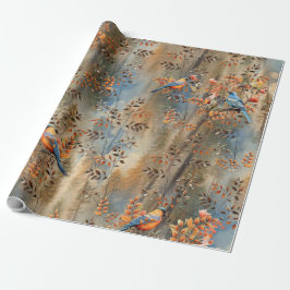 Große Bäume, Herbstblätter & Bluebirds. Geschenkpapier