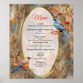 Große Bäume, Herbstblätter & Bluebirds. Poster (Vorne)