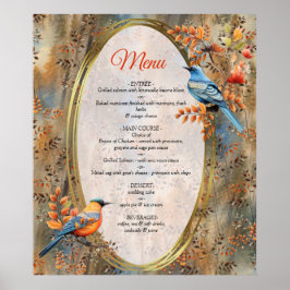 Große Bäume, Herbstblätter & Bluebirds. Poster