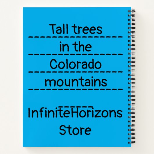 Große Bäume im CO-Gebirge SpiralNotebook Notizblock (Rückseite)