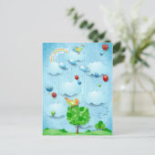 Große Bäume und fliegende Fische Postkarte (Stehend Vorderseite)