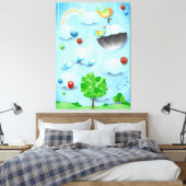 Große Bäume und fliegende Vögel Leinwanddruck (Insitu (Schlafzimmer))