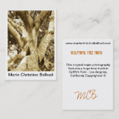 Große Baumstamm Sepiaphotographie für Natur Visitenkarte (Vorne/Hinten)