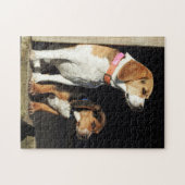 Große Beagle-Schwester u. kleiner Bruder-Beagle Puzzle (Horizontal)