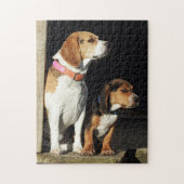 Große Beagle-Schwester u. kleiner Bruder-Beagle Puzzle (Vertikal)
